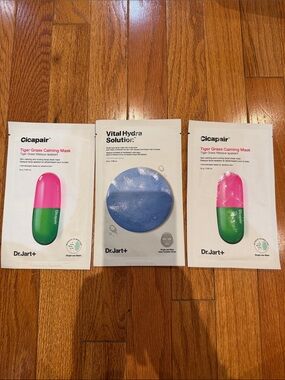 Dr. Jart+ Sheet Masks x3 - 2 Cicapair Calming & 1 Vital Hydra Solution Mask NWT